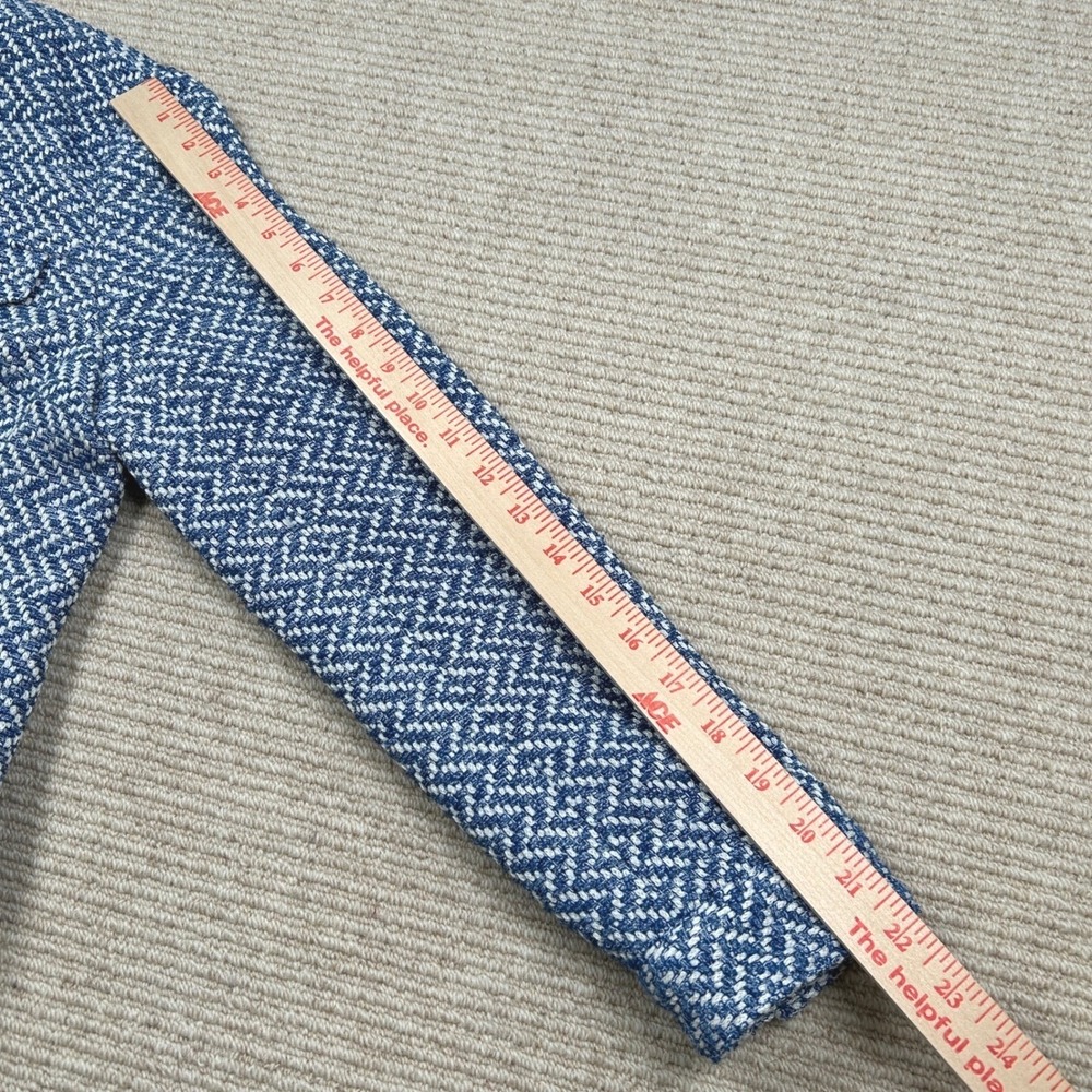 Banana Republic Tweed Jacket Womens S Blue Herringbone Preppy Classic Chic - Picture 9 of 15